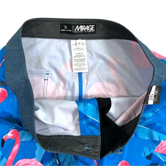 NWT Rip Curl Mirage Ultimate 18” Boardshorts size 36 in Blue Flamino Print - Picture 5 of 7
